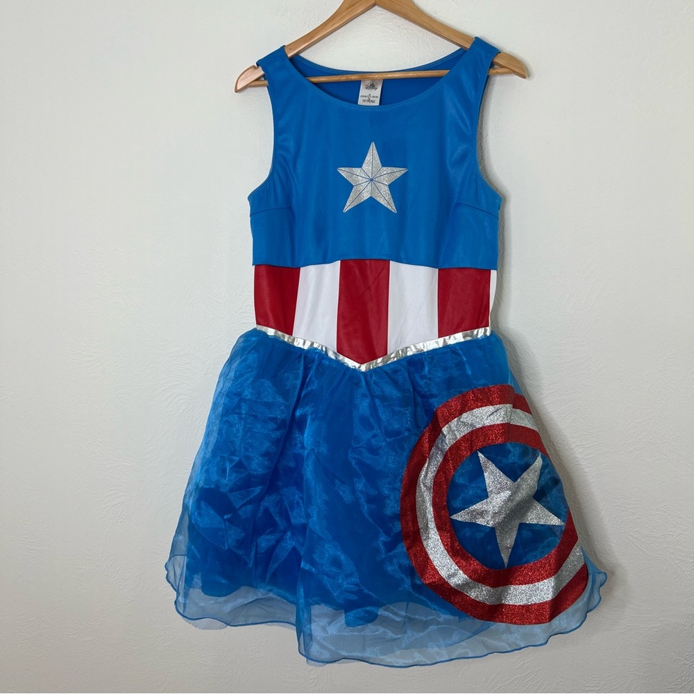 Disney Captain America Shield Dress Blue Red Cosplay Costume Size M Medim